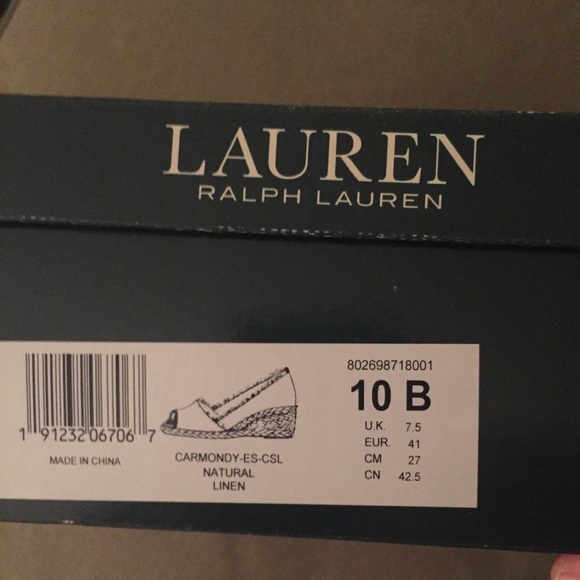 NWT Lauren Ralph Lauren Linen Espadrilles - Picture 2 of 8